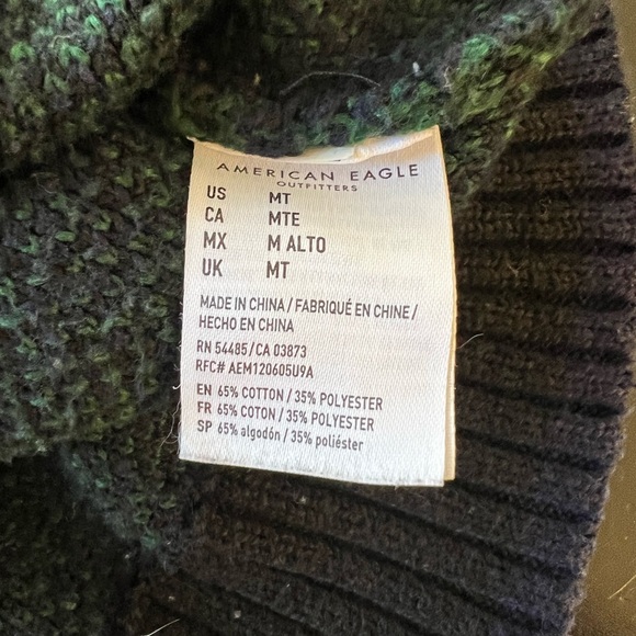 Men’s hoodie tartan pattern green and blue tall medium - Picture 5 of 5